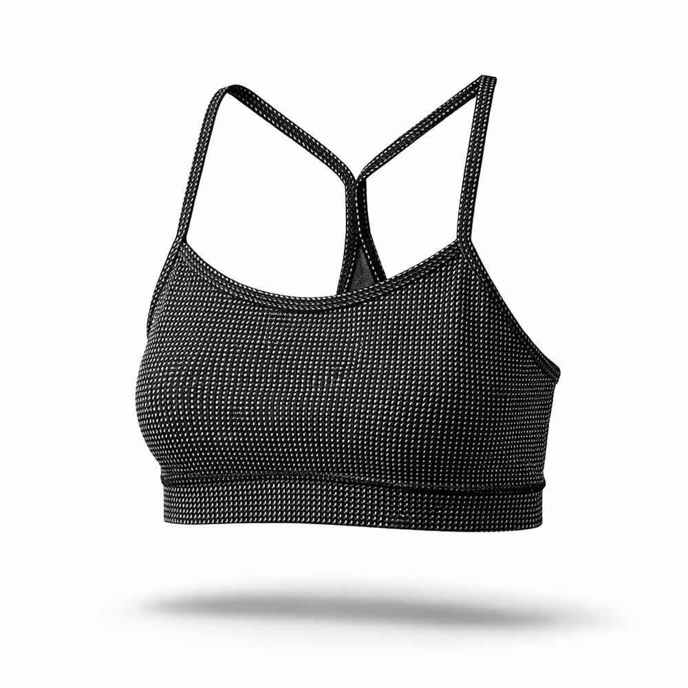 Lululemon Athletic Top Size 6 Black White Pattern Y-Back Excellent Condition